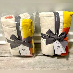 West Elm Euro Pillow Shams - Organic Jersey Cotton NWT